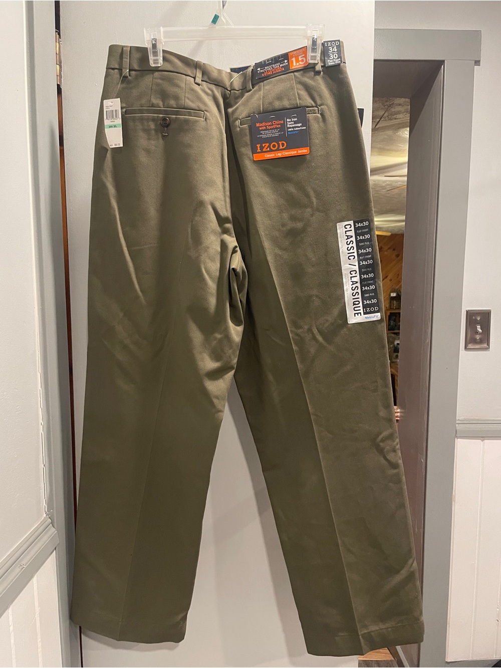 IZOD Men's Olive Green Straight Fit Pants NWT size 34/30 - Picture 11 of 11